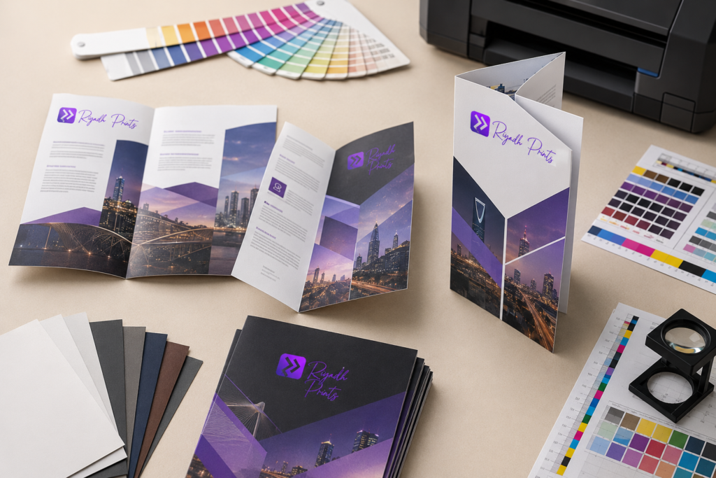 brochure printing by Riyadh Prints with brochure design samples and colour proofing