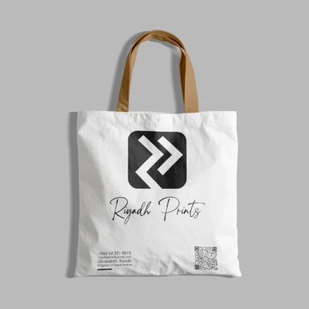 Tote bag printing in Riyadh with branded tote bag logo by Riyadh Prints